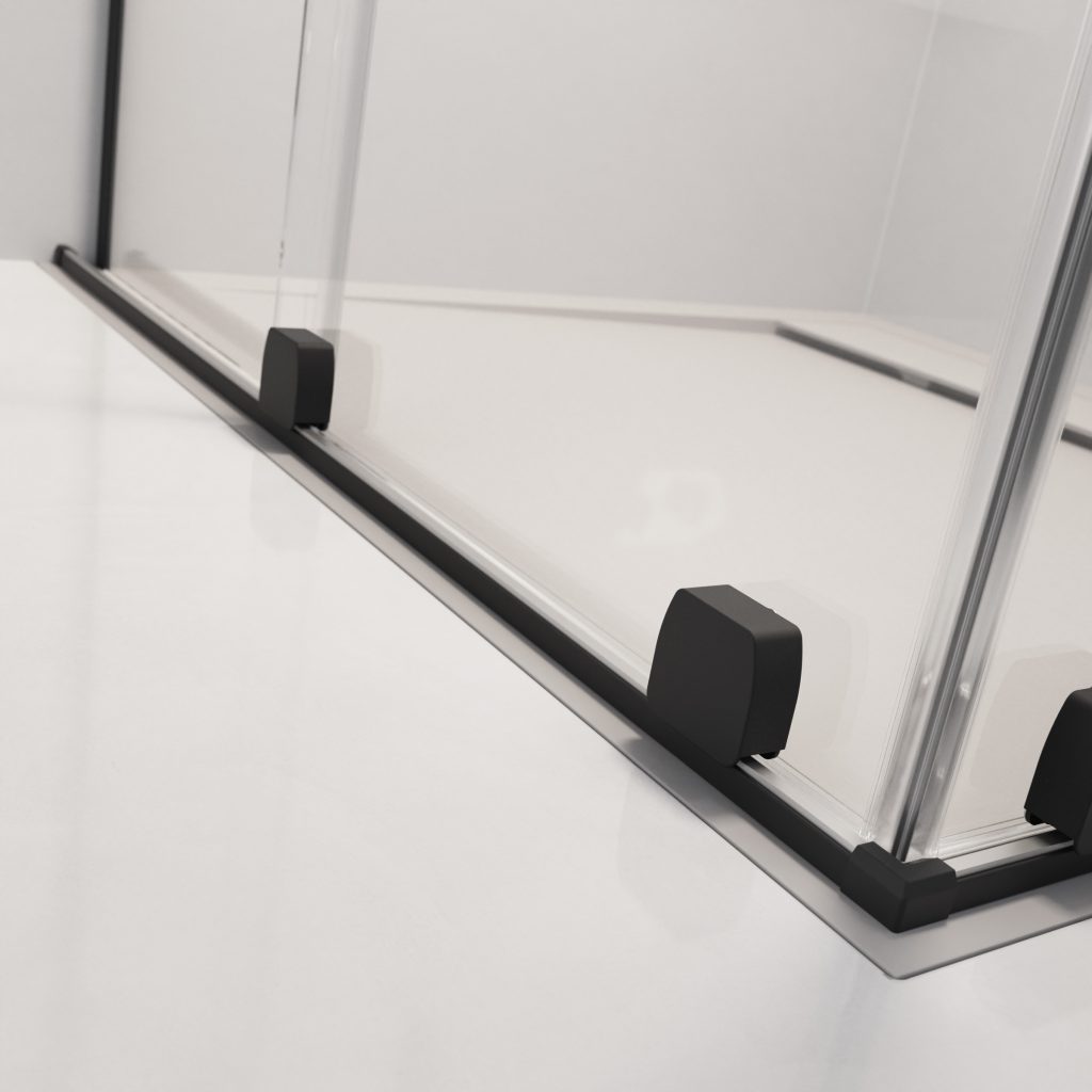 Cabină Duș pătrată, Black line, Ușă culisantă, Sticlă Securizată, 8 mm, Zender, 1200 x 1200 mm - imagine 7