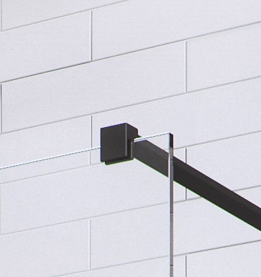 Paravan Duș Tip Walk - In, Sticlă Securizată, Black line, Matus, 8 mm, 700 X 1200 mm - imagine 4