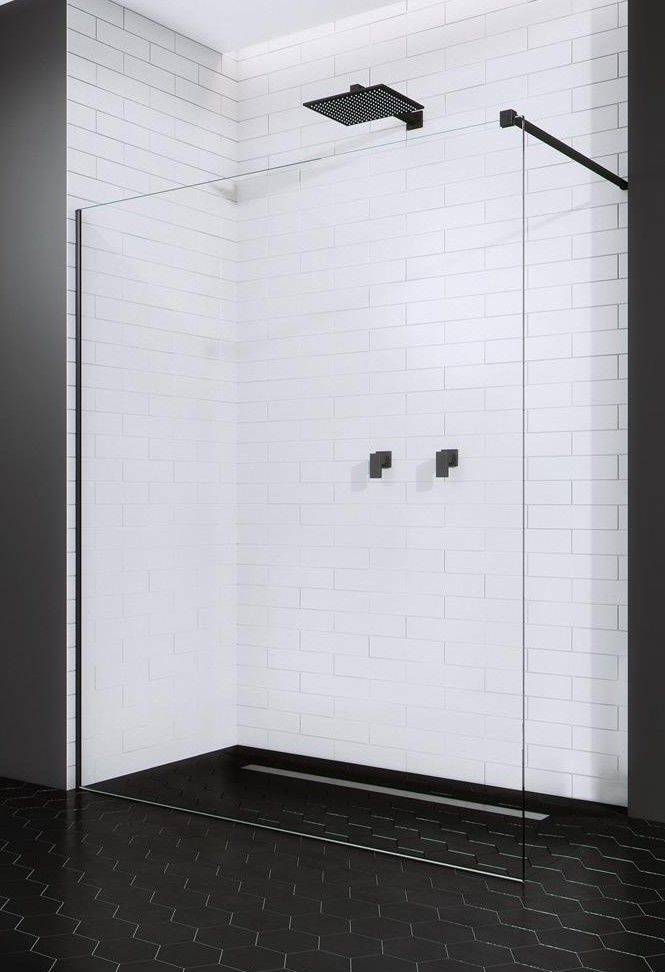 Paravan Duș Tip Walk - In, Sticlă Securizată, Black line, Matus, 8 mm, 700 X 1200 mm - imagine 2