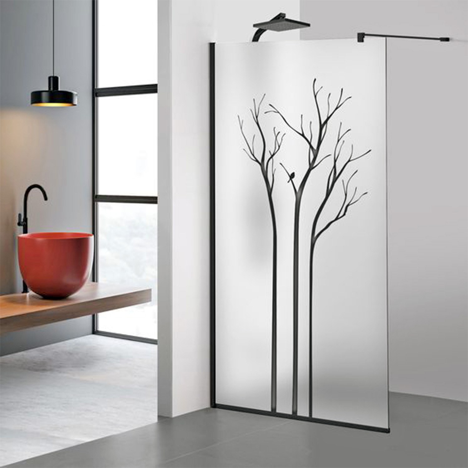 Paravan Duș Tip Walk-In, Sticlă Securizată Decorativă, 8 mm, 800 x 2100 mm